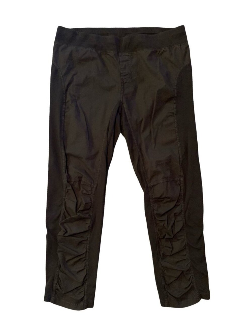 Wearables XCVI Womens M Jetter Crop Pants Pull On Ruched Black Stretch Outdoors